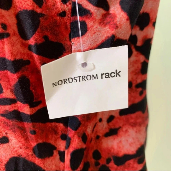 ALLSAINTS Hera Ambient Animal Print Slip Dress Red Size L NWT - Picture 10 of 16